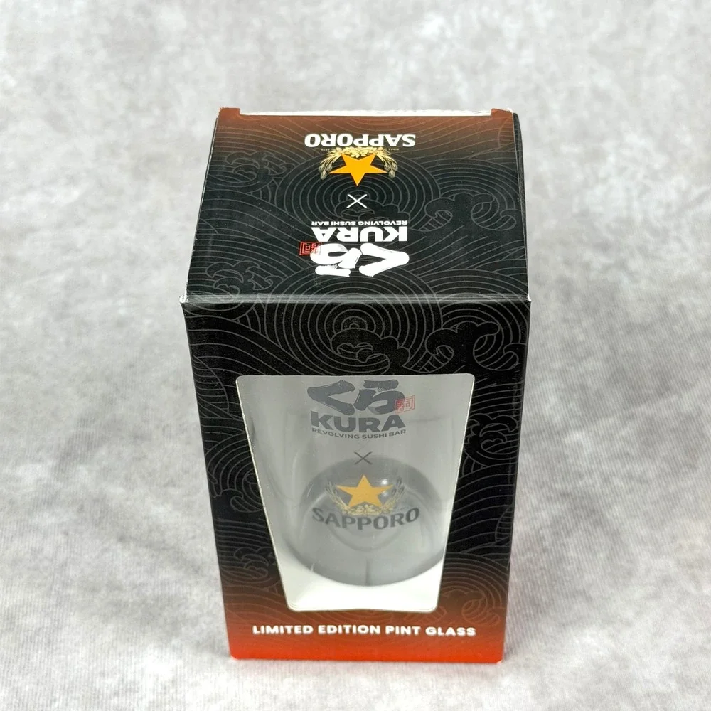 Kura Revolving Sushi Bar x Sapporo Limited Edition Pint Glass New in Box